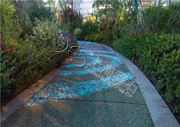 熒光膠粘石路面 熒光膠粘石路面