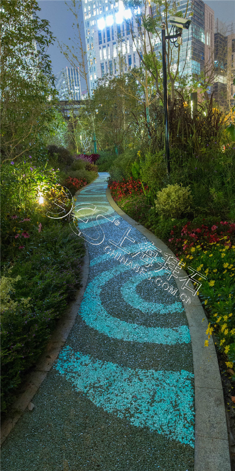 熒光膠粘石路面 熒光膠粘石路面