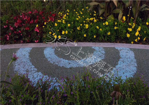 熒光膠粘石路面 熒光膠粘石路面